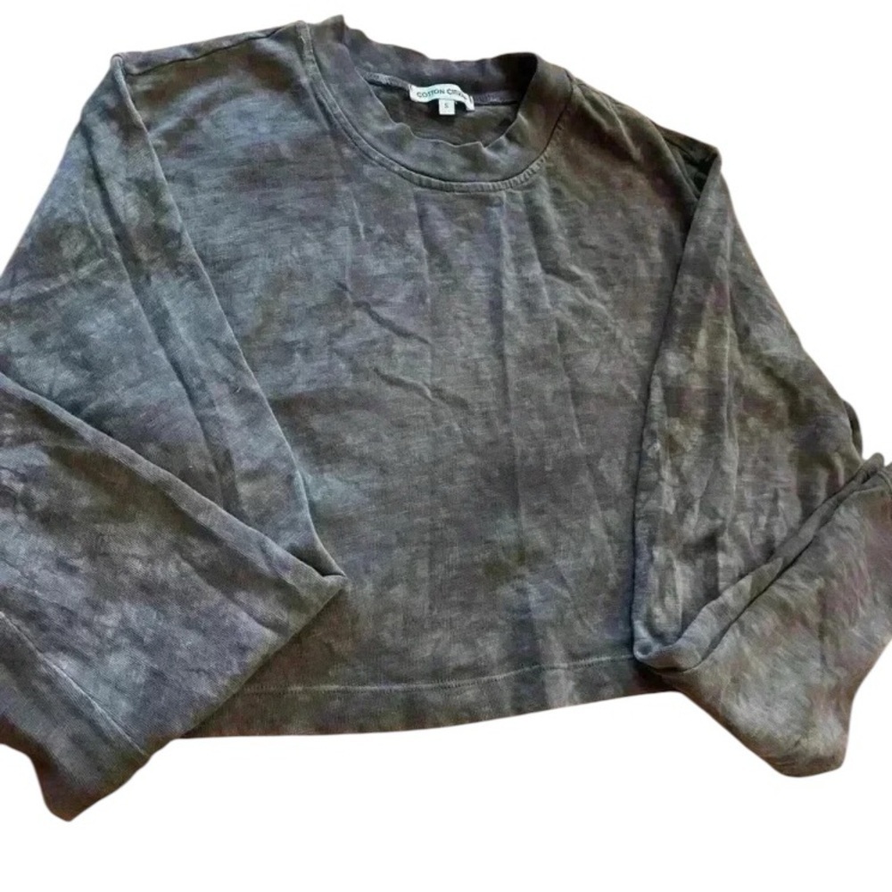Cotton On Women’s Khaki Tye Dye Long Sleeve Crop small